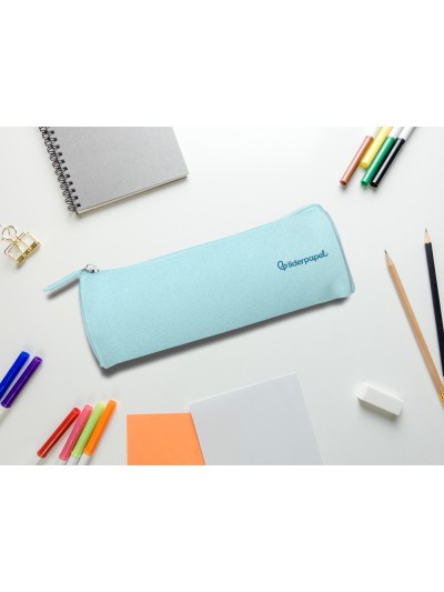 Estuche portatodo liderpapel classic cilindrico ancho 210x70mm azul celeste