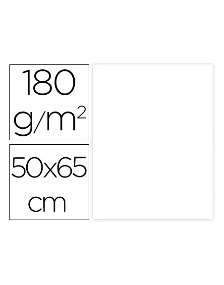 Cartulina liderpapel 50x65 cm 180g/m2 blanco paquete de 25 hojas