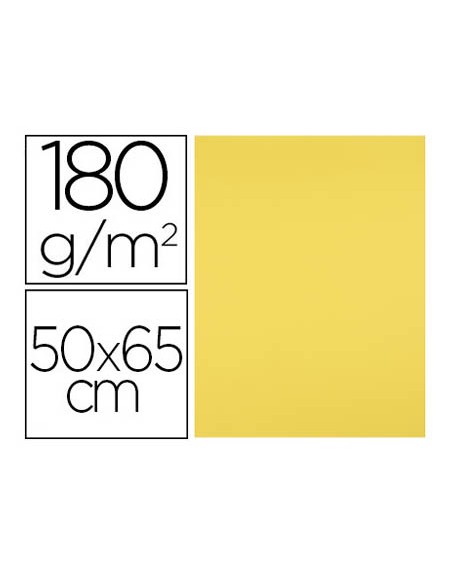 Cartulina liderpapel 50x65 cm 180g/m2 amarillo limon paquete de 25 hojas