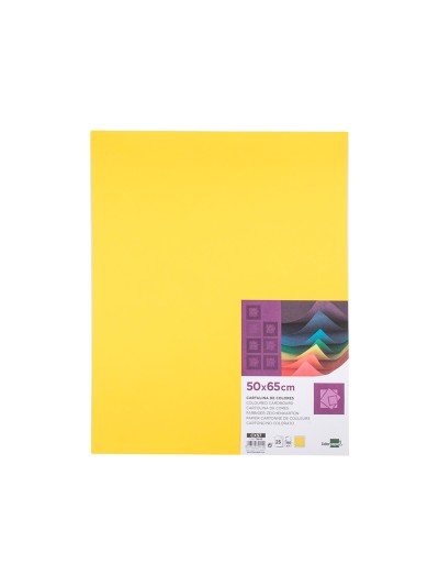 Cartulina liderpapel 50x65 cm 180g/m2 amarillo limon paquete de 25 hojas