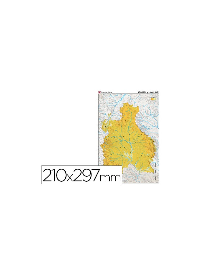Mapa mudo color din a4 castilla-leon fisico Mapa mudo color din a4 castilla-leon fisico