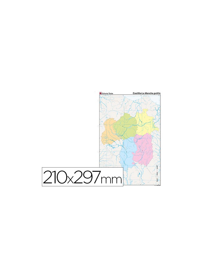 Mapa mudo color din a4 castilla-la mancha politico Mapa mudo color din a4 castilla-la mancha politico