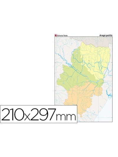 Mapa mudo color din a4 aragon politico