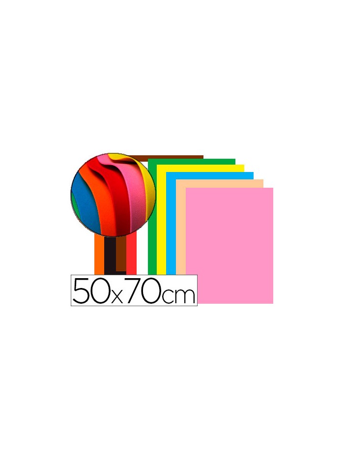 Goma eva liderpapel 50x70cm 60g/m2 espesor 1,5mm colores surtidos Goma eva liderpapel 50x70cm 60g/m2 espesor 1,5mm colores surtidos