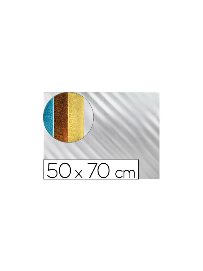 Goma eva liderpapel 50x70 cm espesor 2 mm metalizada plata Goma eva liderpapel 50x70 cm espesor 2 mm metalizada plata