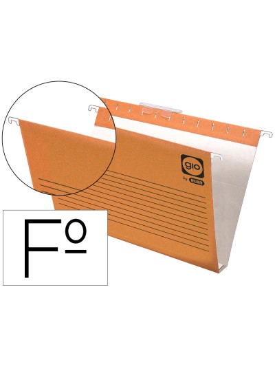 Carpeta colgante gio folio visor superior corto cristal kraft bicolor eco lomo 30 mm
