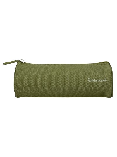 Estuche portatodo liderpapel classic cilindrico ancho 210x70mm verde militar
