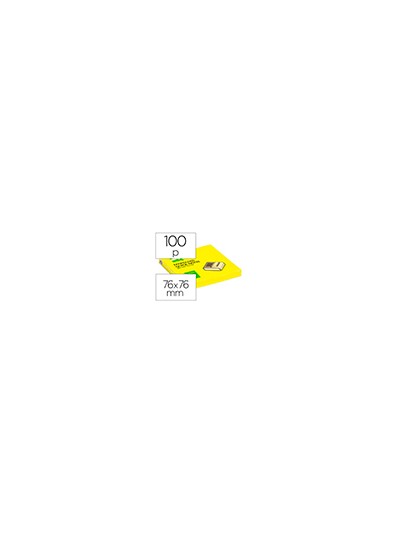 Bloc de notas adhesivas quita y pon q-connect 76x76 mm amarillo neon zig-zag