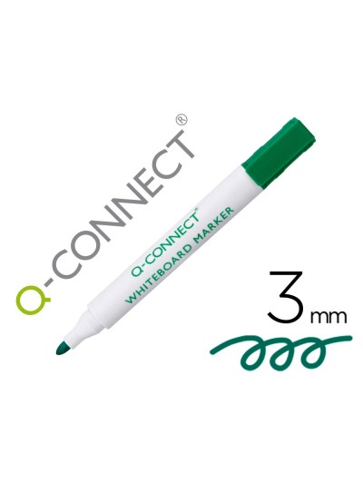 Rotulador q-connect pizarra blanca color verde punta redonda 3 mm