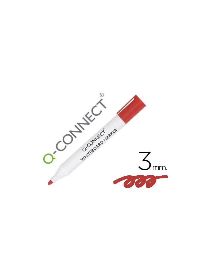 Rotulador q-connect pizarra blanca color rojo punta redonda 3 mm Rotulador q-connect pizarra blanca color rojo punta redonda 3 mm