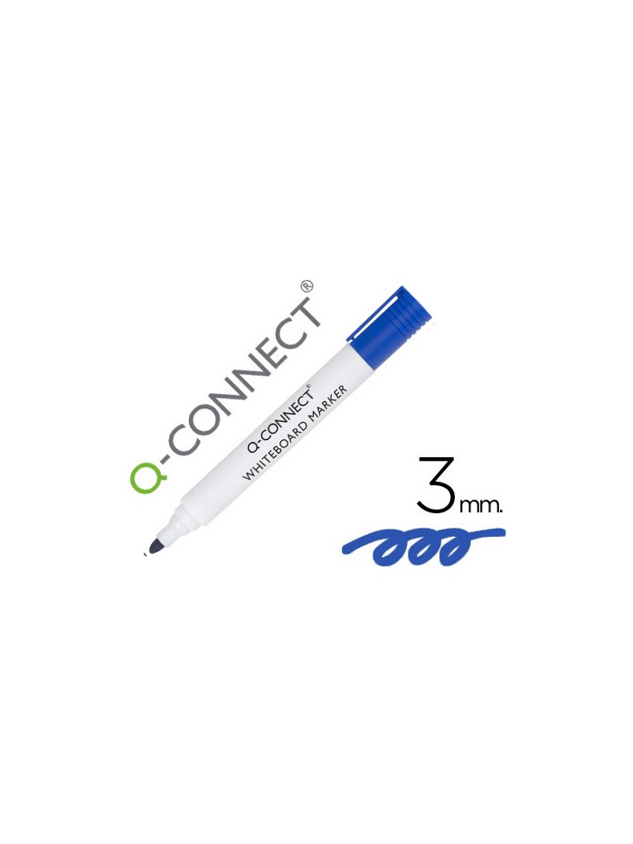 Rotulador q-connect pizarra blanca color azul punta redonda 3 mm Rotulador q-connect pizarra blanca color azul punta redonda 3 mm