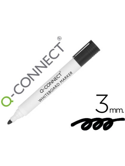 Rotulador q-connect pizarra blanca color negro punta redonda 3 mm