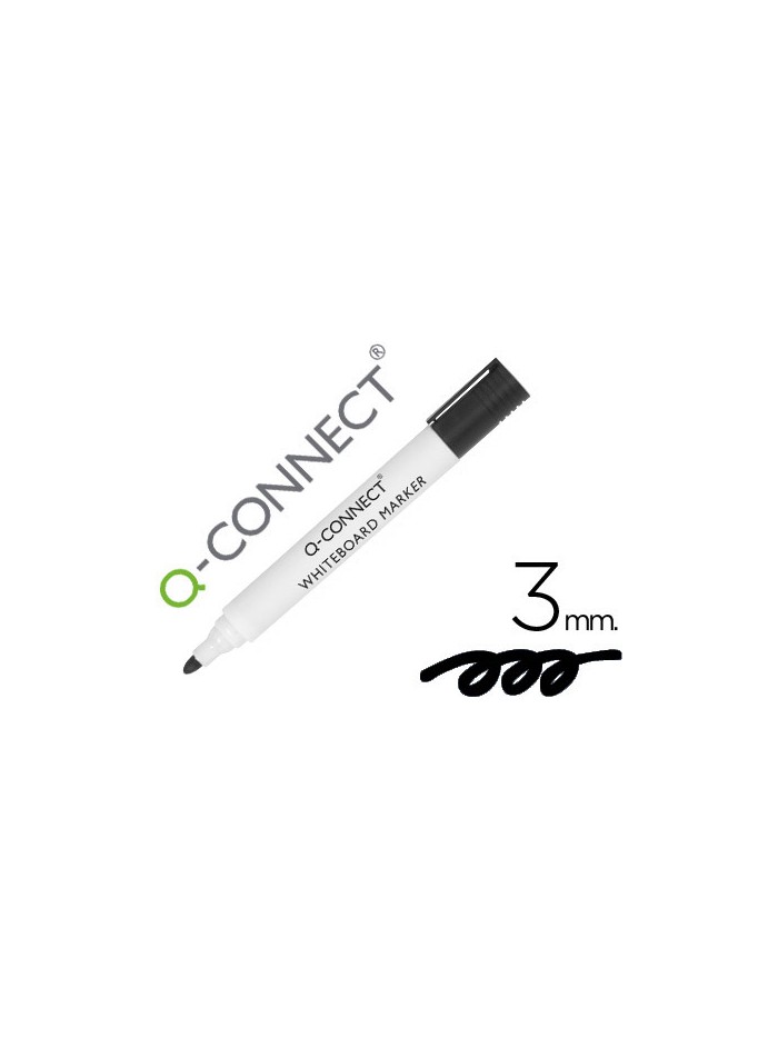 Rotulador q-connect pizarra blanca color negro punta redonda 3 mm Rotulador q-connect pizarra blanca color negro punta redonda 3 mm