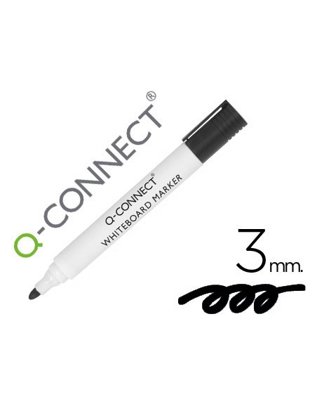 Rotulador q-connect pizarra blanca color negro punta redonda 3 mm