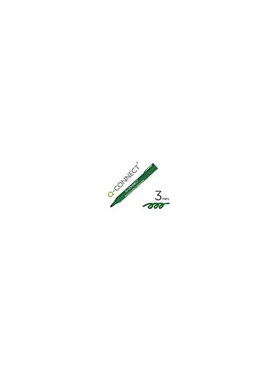 Rotulador q-connect marcador permanente verde punta redonda 3 mm