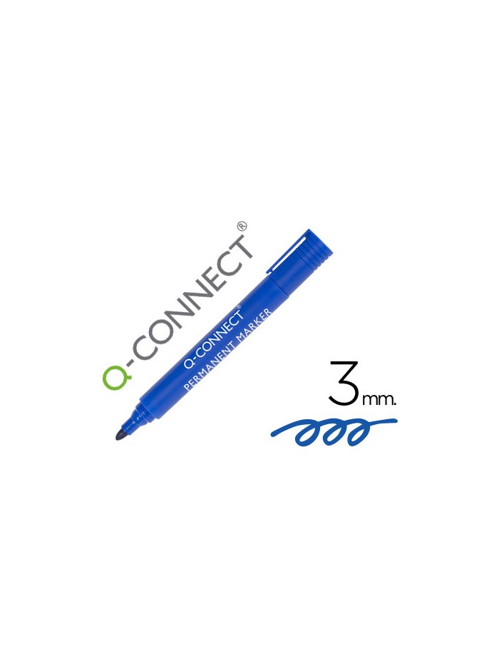 Rotulador q-connect marcador permanente azul punta redonda 3 mm Rotulador q-connect marcador permanente azul punta redonda 3 mm