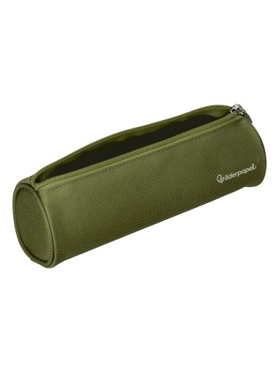 Estuche portatodo liderpapel classic cilindrico ancho 210x70mm verde militar