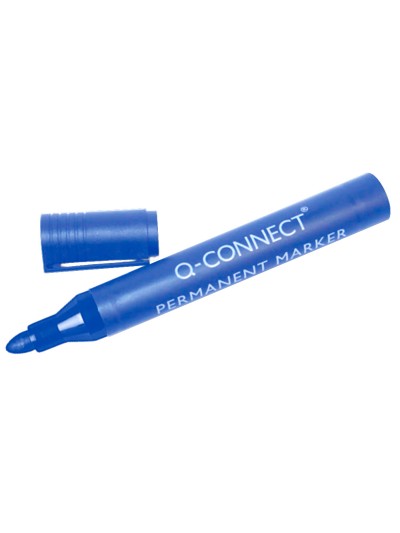 Rotulador q-connect marcador permanente azul punta redonda 3 mm