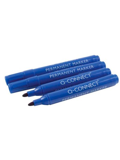 Rotulador q-connect marcador permanente azul punta redonda 3 mm