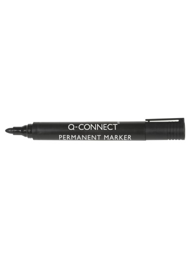 Rotulador q-connect marcador permanente negro punta redonda 3 mm
