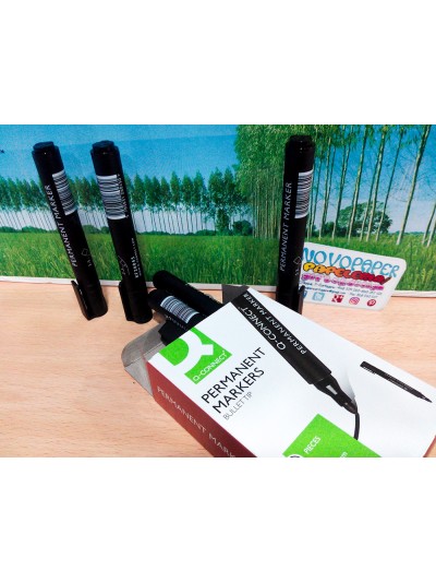 Rotulador q-connect marcador permanente negro punta redonda 3 mm