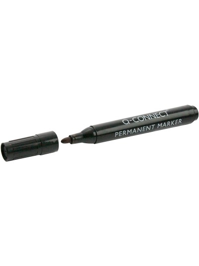 Rotulador q-connect marcador permanente negro punta redonda 3 mm
