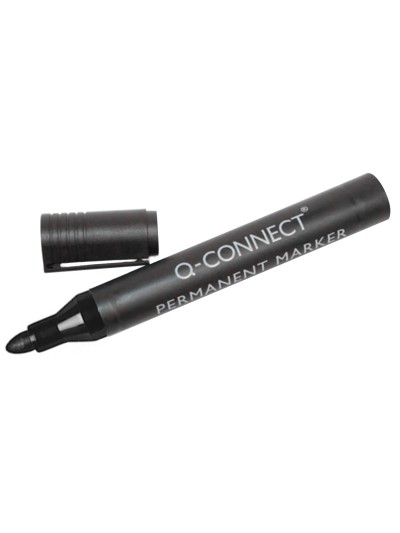 Rotulador q-connect marcador permanente negro punta redonda 3 mm