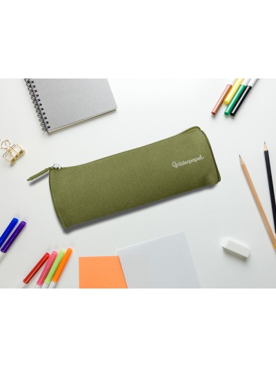 Estuche portatodo liderpapel classic cilindrico ancho 210x70mm verde militar