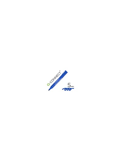 Rotulador q-connect marcador permanente azul punta biselada 5 mm