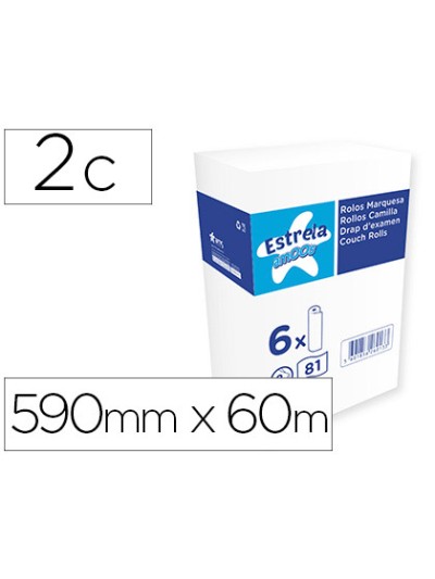 Rollo papel para camillas amoos 2 capas 81 servicios 590 mm x 60 m