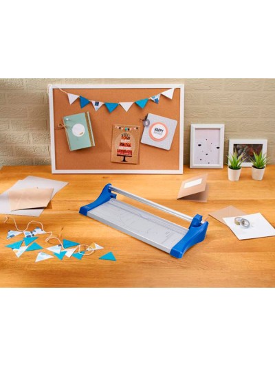 Cizalla q-connect metalica de rodillo de 32 cm con base de aluminio