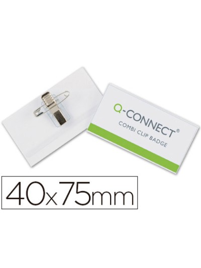 Identificador q-connect con pinza e imperdible kf17457 40x75 mm