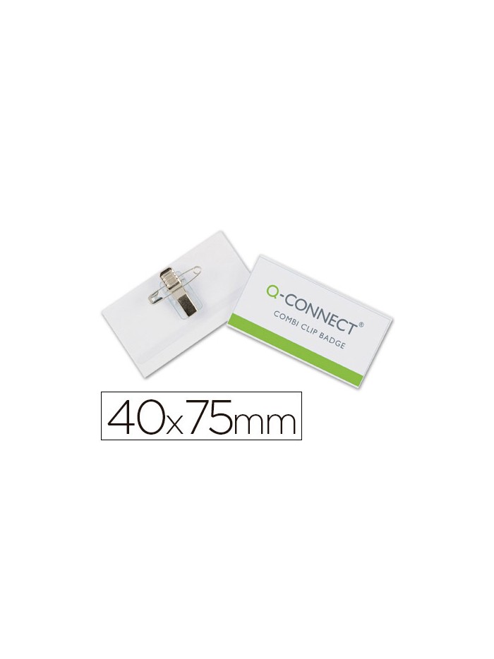 Identificador q-connect con pinza e imperdible kf17457 40x75 mm Identificador q-connect con pinza e imperdible kf17457 40x75 mm