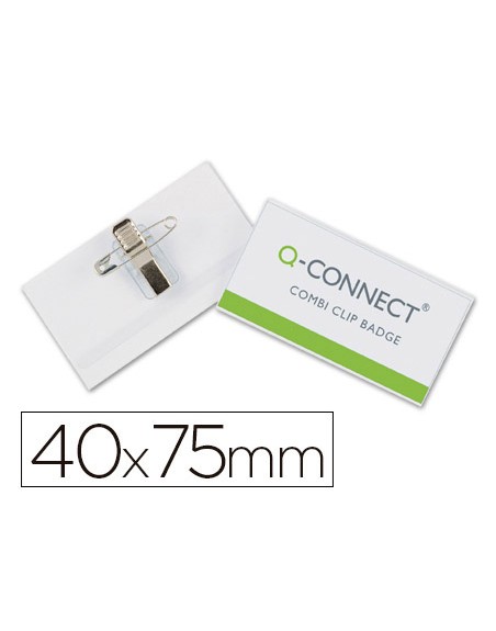 Identificador q-connect con pinza e imperdible kf17457 40x75 mm