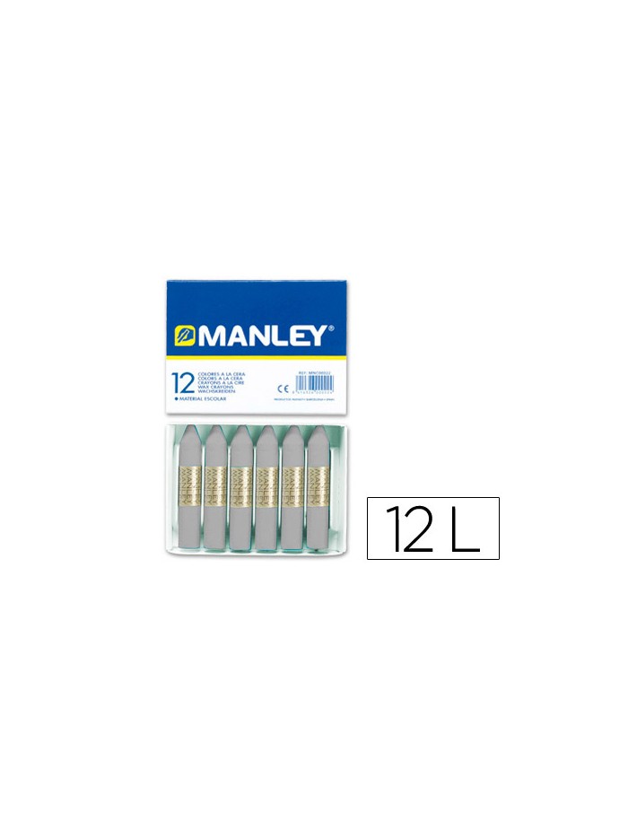 Lapices cera manley unicolor gris n.72 caja de 12 unidades Lapices cera manley unicolor gris n.72 caja de 12 unidades