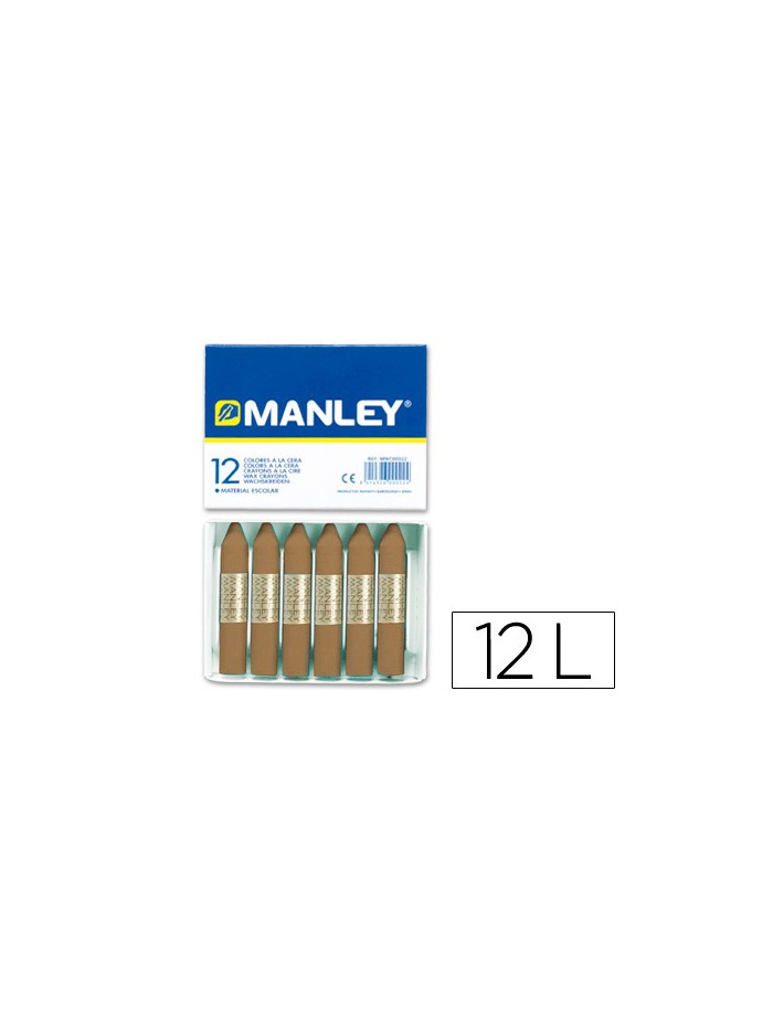Lapices cera manley unicolor tierra sombra tostado n.68 caja de 12 unidades Lapices cera manley unicolor tierra sombra tostado n.68 caja de 12 unidades