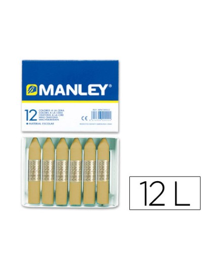 Lapices cera manley unicolor tierra sombra natural n.67 caja de 12 unidades