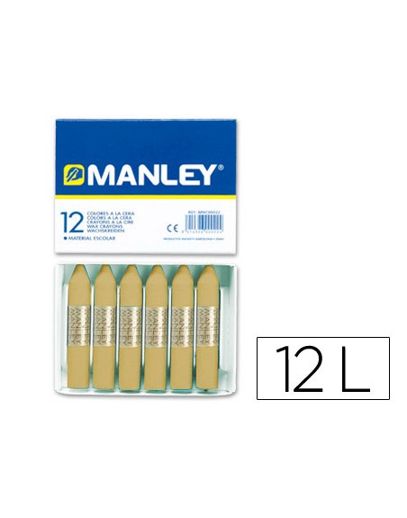 Lapices cera manley unicolor tierra sombra natural n.67 caja de 12 unidades
