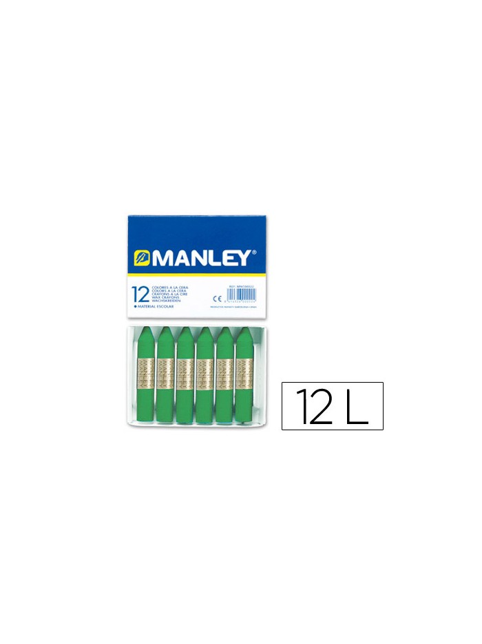 Lapices cera manley unicolor verde primavera n.25 caja de 12 unidades Lapices cera manley unicolor verde primavera n.25 caja de 12 unidades