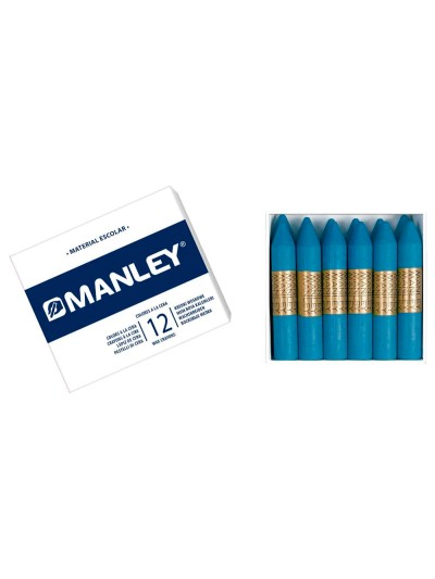 Lapices cera manley unicolor azul cobalto n.20 caja de 12 unidades