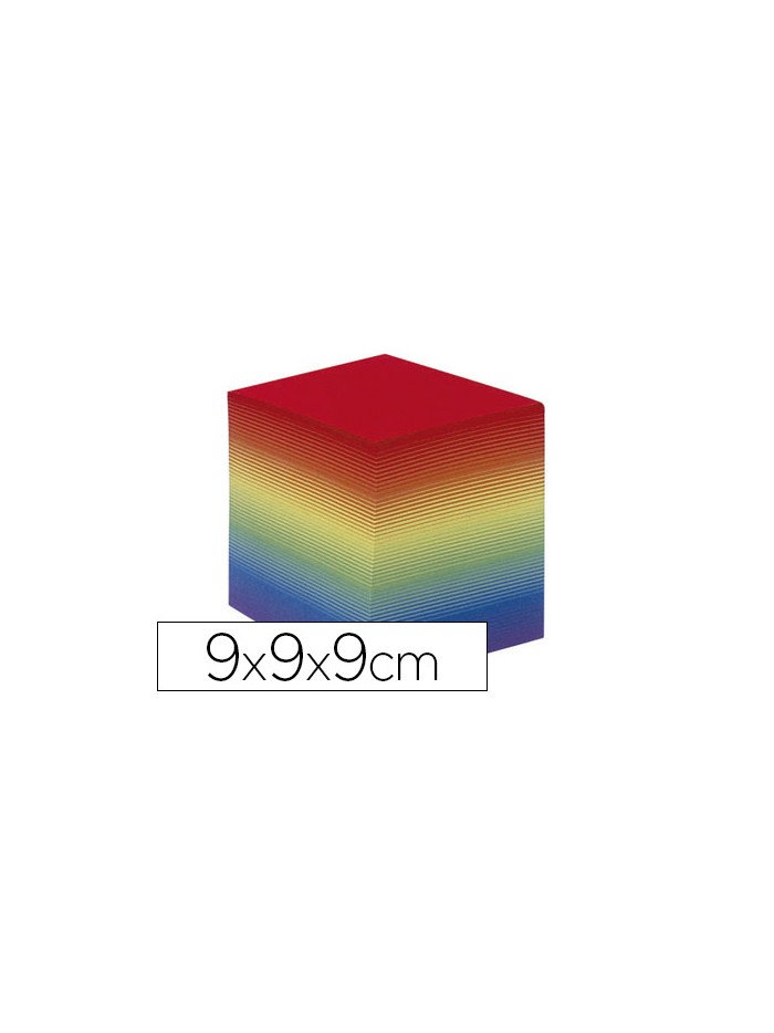 Taco papel quo vadis encolado colores arco iris 680 hojas 100% reciclado 90x90x90 mm 90 gr Taco papel quo vadis encolado colores arco iris 680 hojas 100% reciclado 90x90x90 mm 90 gr