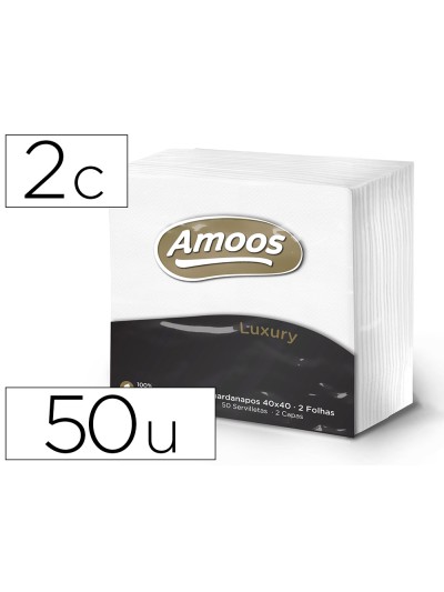 Servilleta celulosa amoos luxury 40x40 cm 2 capas paquete de 50 unidades