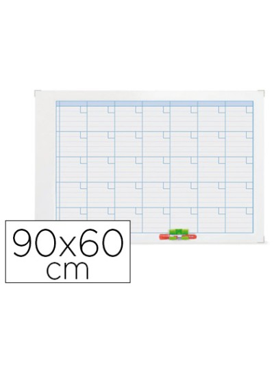 Planning magnetico nobo mensual rotulable marco metalico 90x60 cm