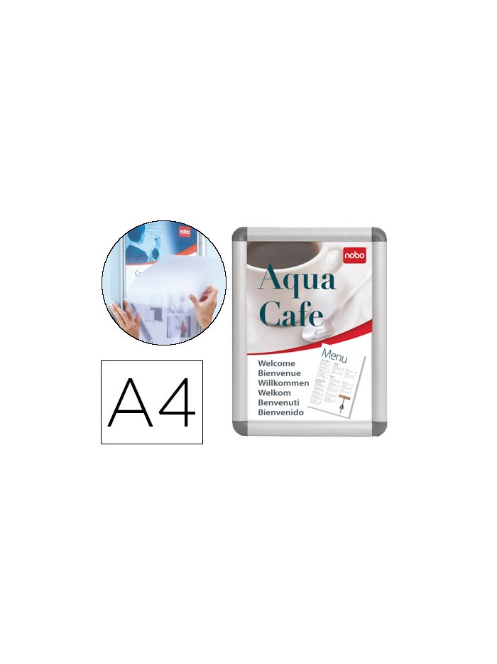 Marco porta anuncios nobo clipdown din a4 marco de aluminio con cantoneras 24,8x37x1,7 cm Marco porta anuncios nobo clipdown din a4 marco de aluminio con cantoneras 24,8x37x1,7 cm