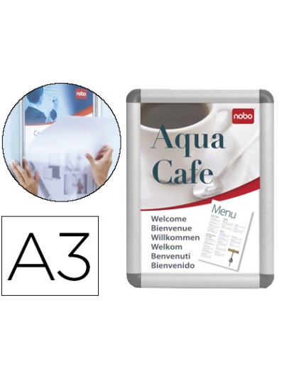 Marco porta anuncios nobo clipdown din a3 marco de aluminio con cantoneras 33,5x45,8x1,7 cm