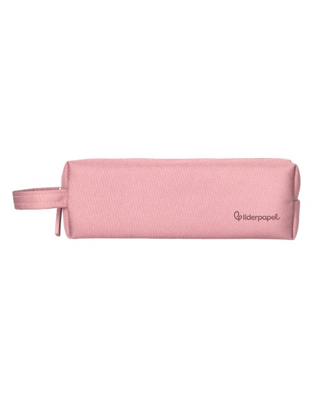 Estuche portatodo liderpapel classic rectangular con asa 210x70mm rosa