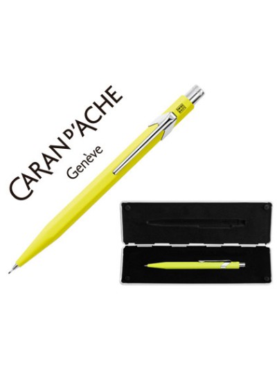 Portaminas caran d'ache 844 0,7 mm con estuche amarillo fluor