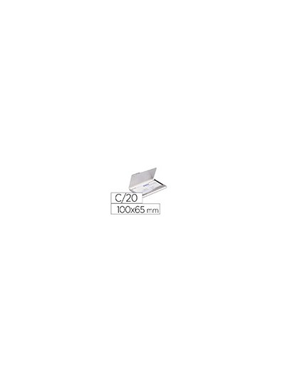 Tarjetero durable aluminio capacidad 20 tarjetas de visitas 55x90 mm color plata 100x65 mm