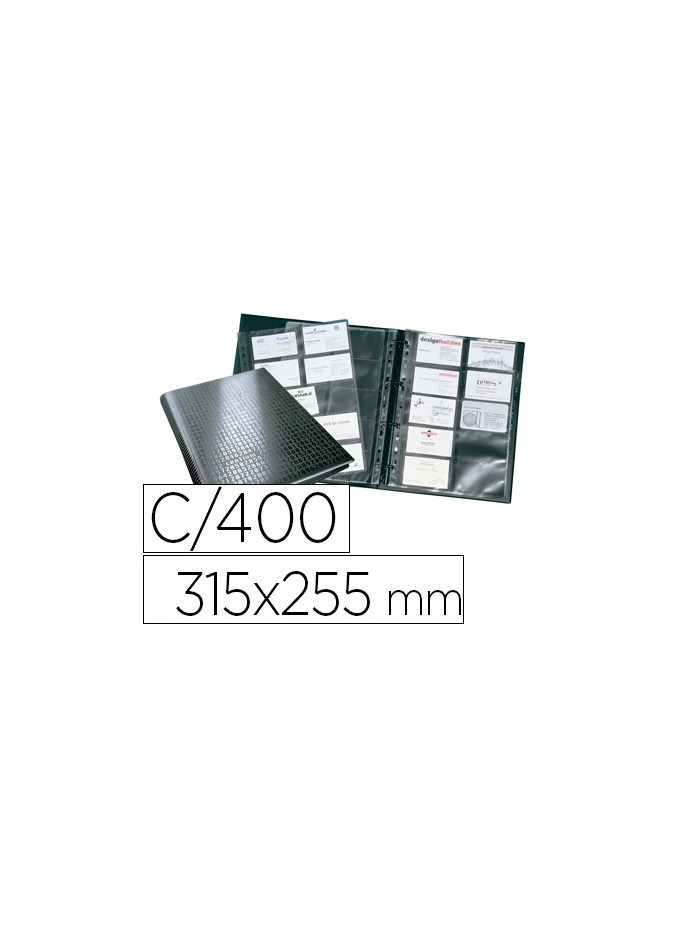 Tarjetero durable din a4 visifix centium 4 anillas 20 fundas con indice alfabetico para 400 tarjetas de visita Tarjetero durable din a4 visifix centium 4 anillas 20 fundas con indice alfabetico para 400 tarjetas de visita