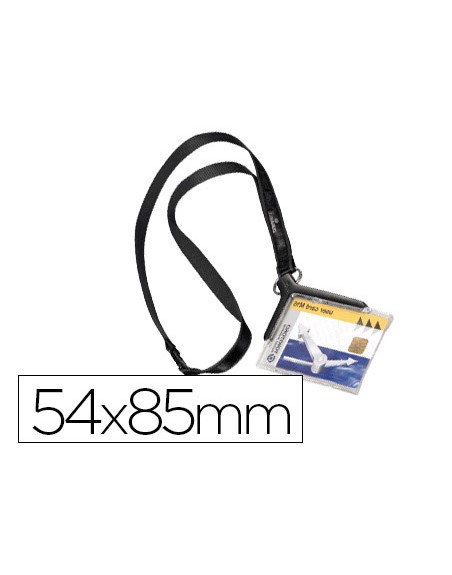 Identificador con cordon plano durable acrilico diagonal 54x85mm
